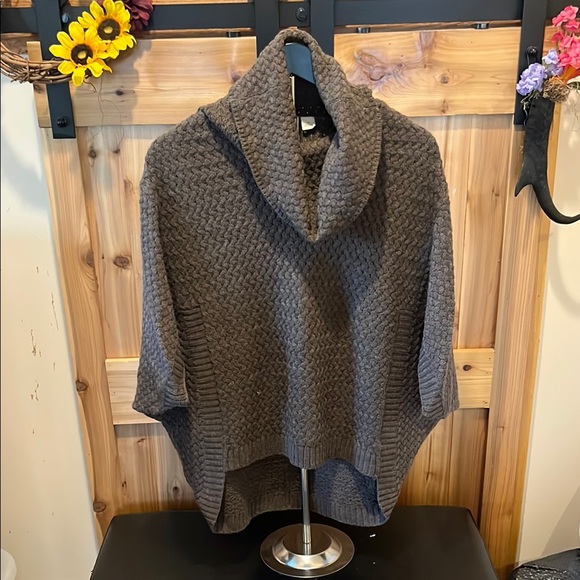 Moth Sweaters - Moth by Anthropologie Chocolate Brown Knit Cowl Neck Poncho